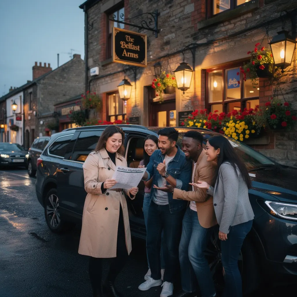 An aerial view of a busy airport parking lot filled with rental cars.